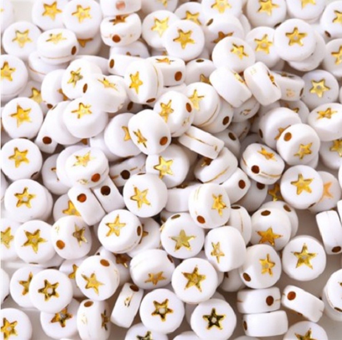 Letterkralen ster | Wit en goud | 200 stuks